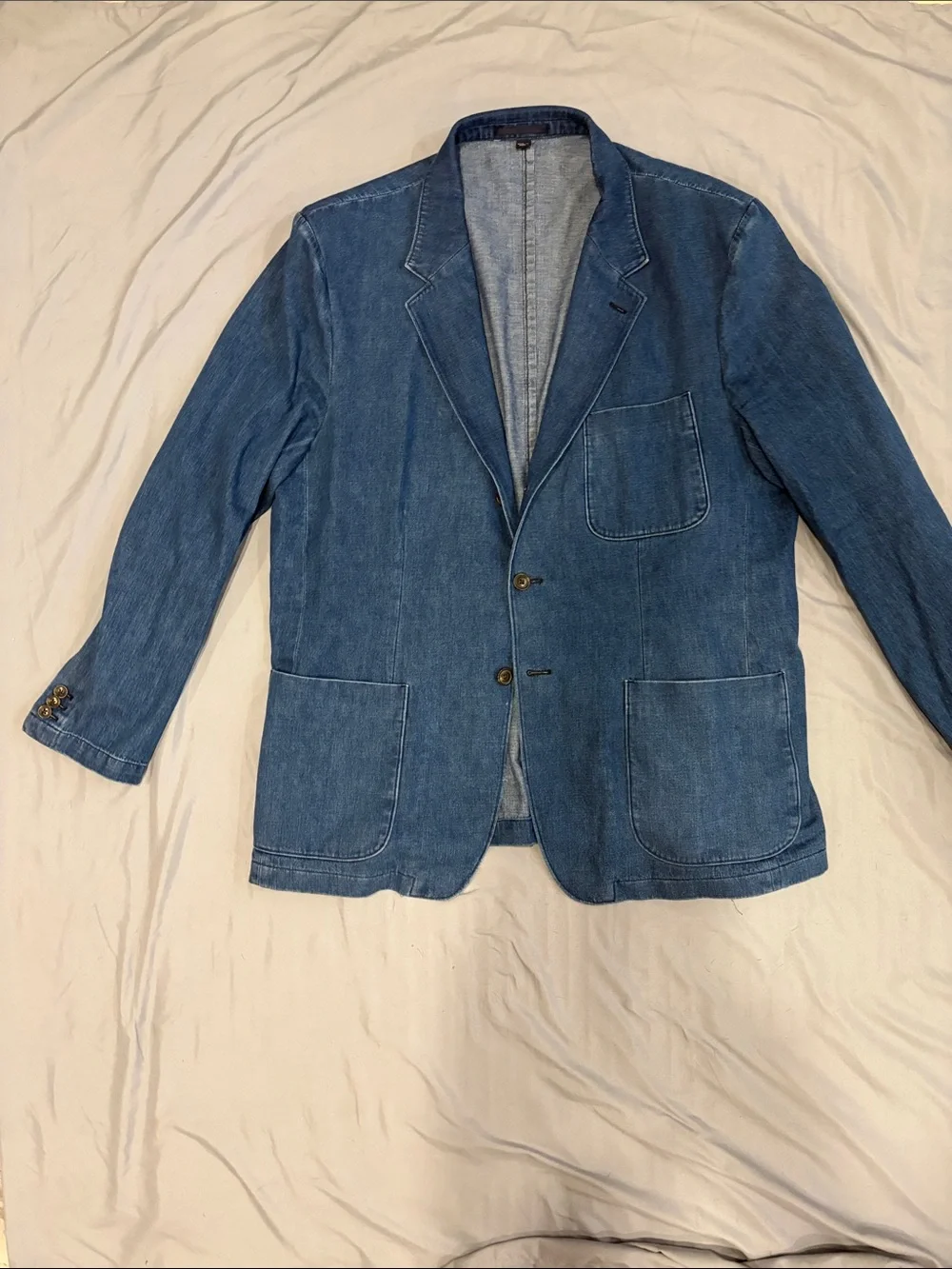 J. Crew Denim Blue three-roll two button Casual Blazer